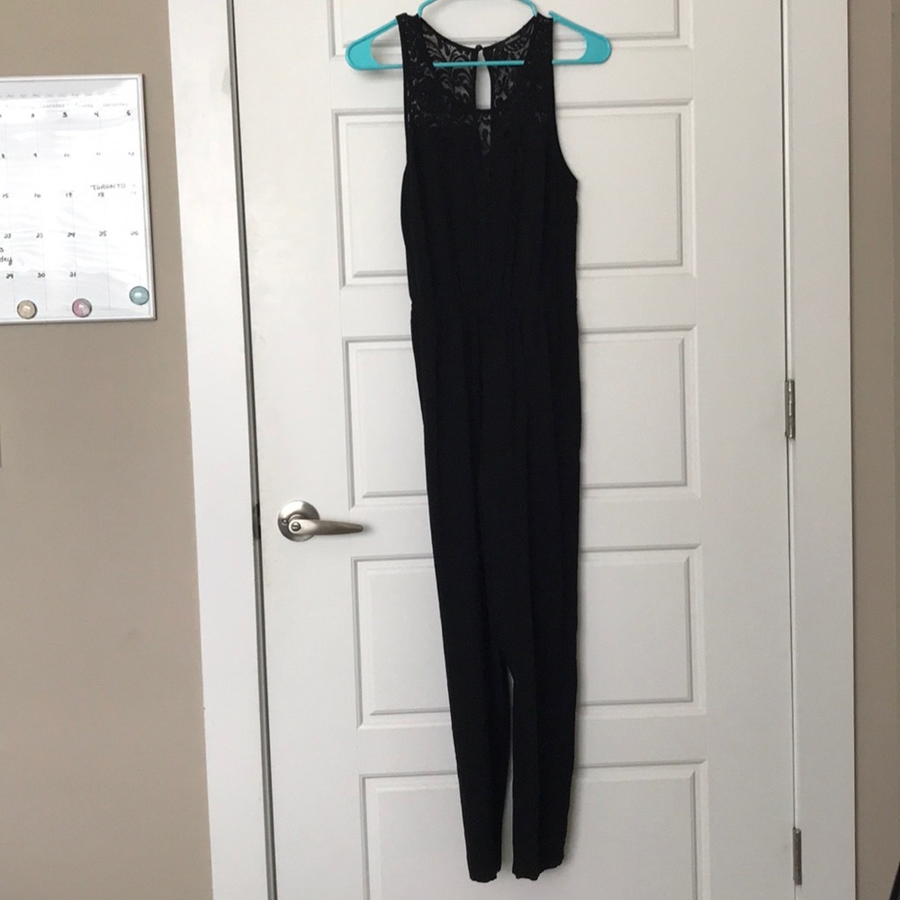 Black jumpsuit with lace